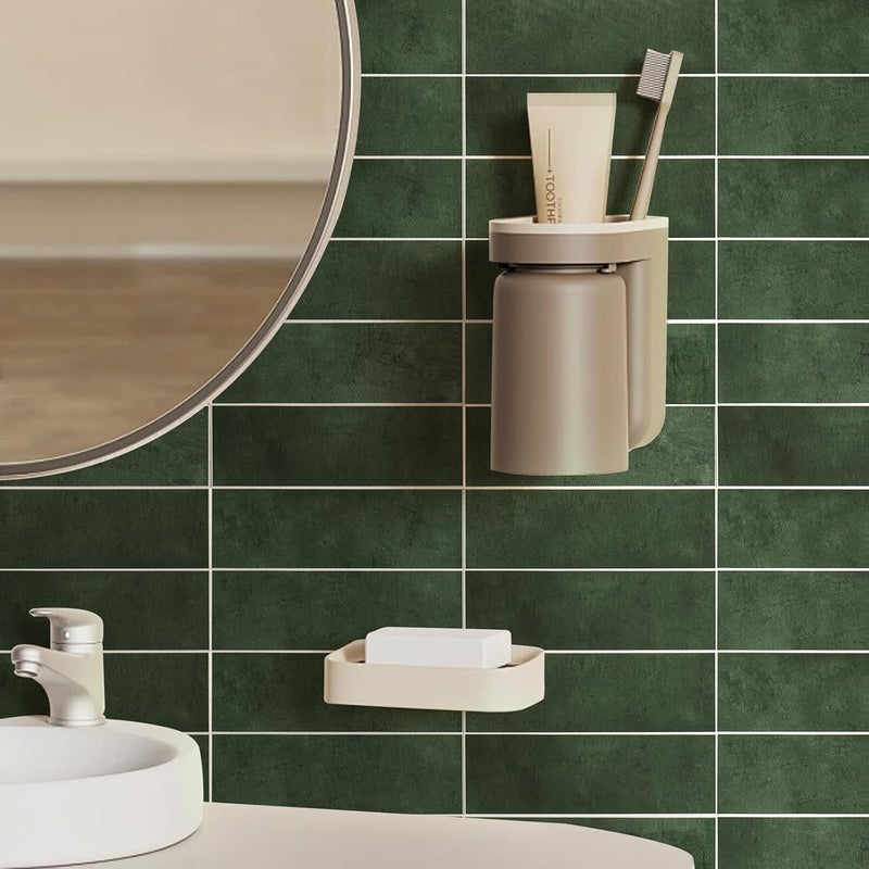 Tilingview 30 PCS Peel and Stick Backsplash Tile for Kitchen/Bathroom/Living Room, 3"x 9" Self-Adhesive Subway Tile for Backsplash, Handmade Imitation Glazed Tiles(Glossy Dark Olive Green) - Image 3